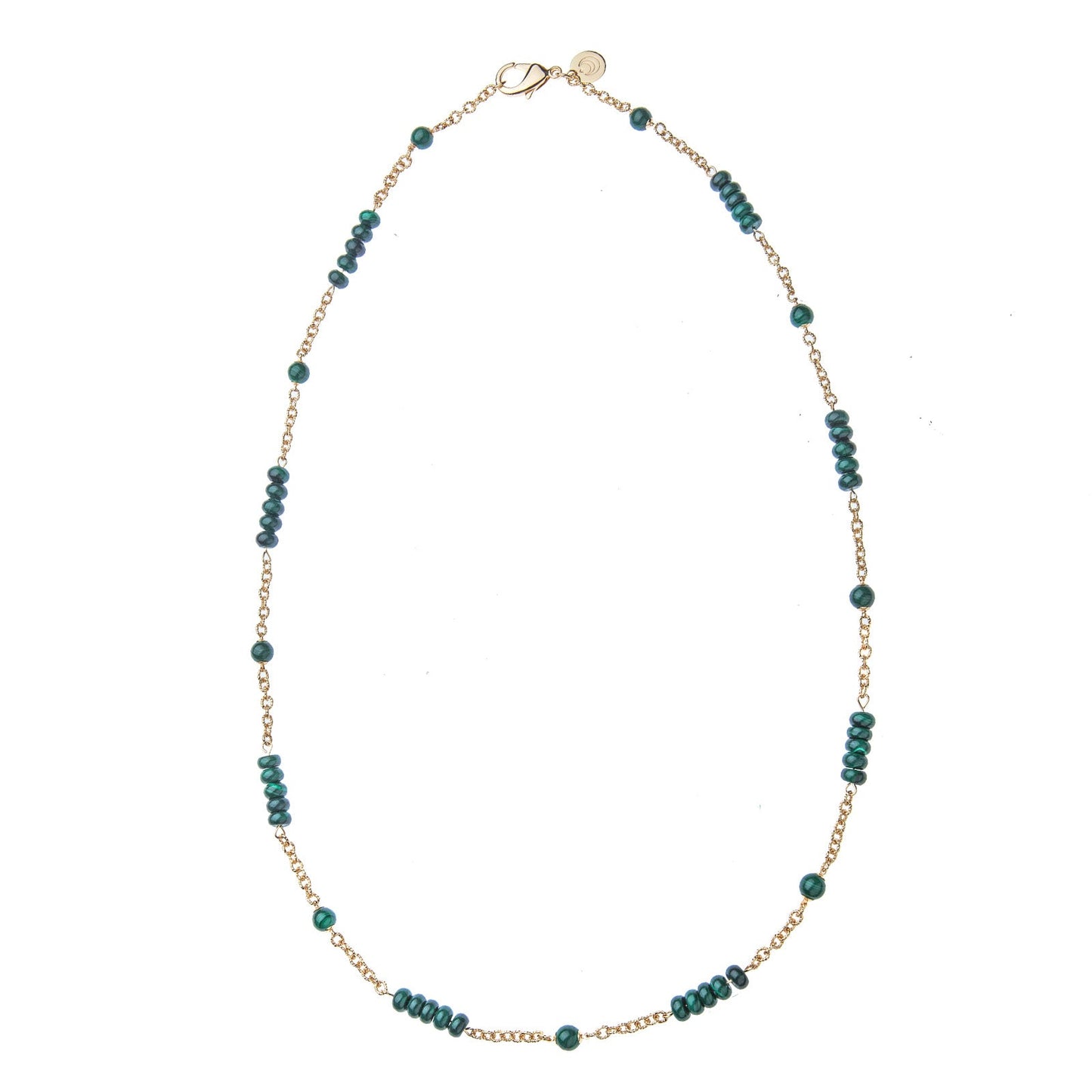 Jewel Box Carved Malachite Station Necklace