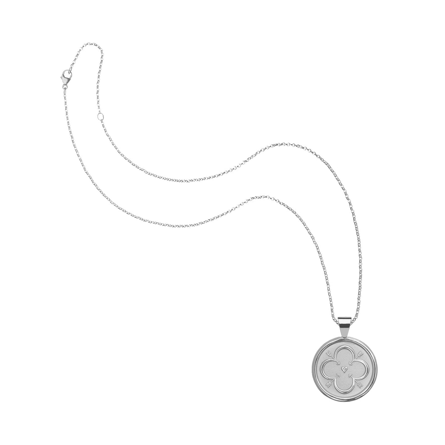 LOVE JW Small Pendant Coin in Silver