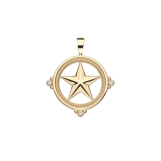 TEXAS JW Star Cutout Pendant in Solid Gold
